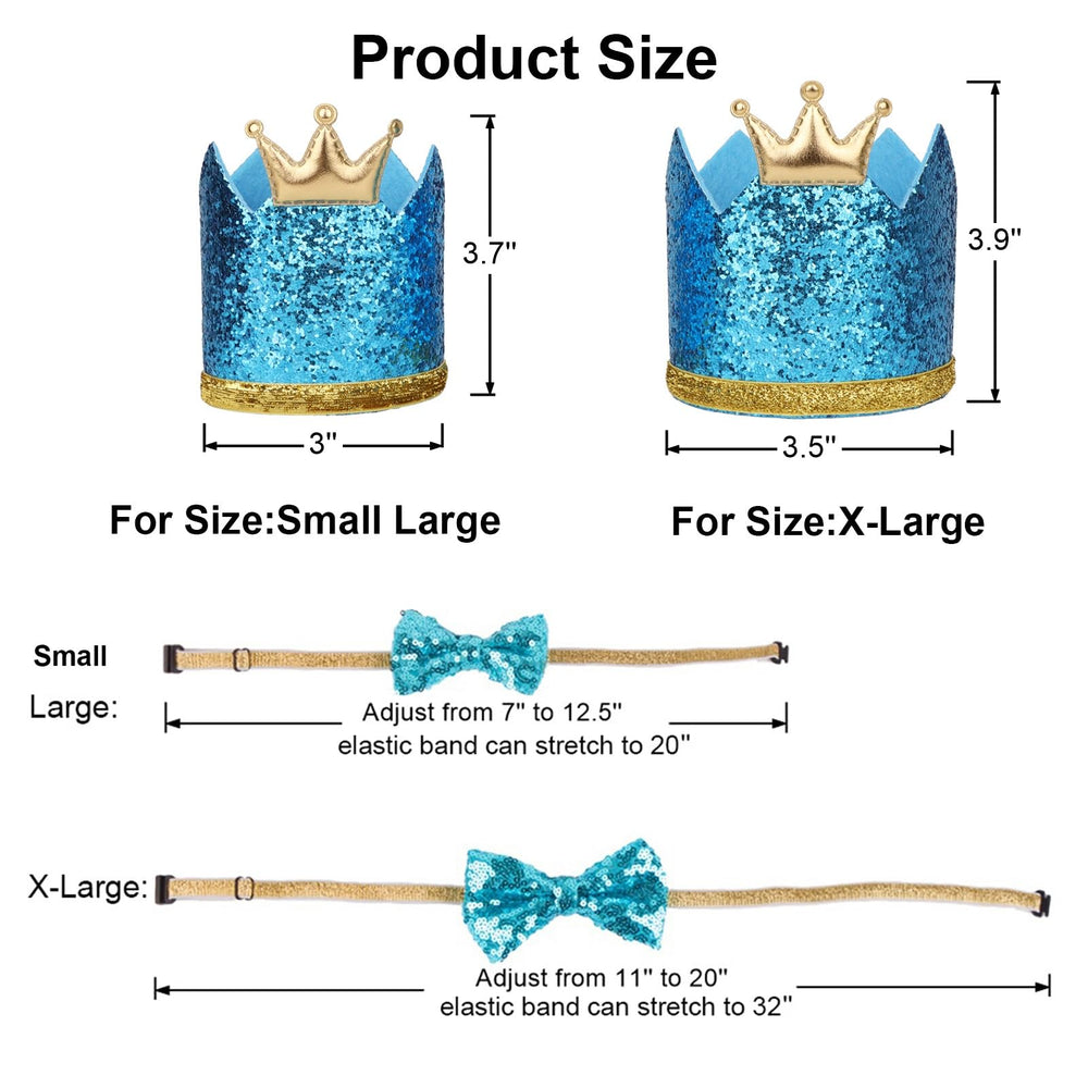 Couronnes bleues PTDECOR pour chien avec chiffres, idéale pour célébrer.