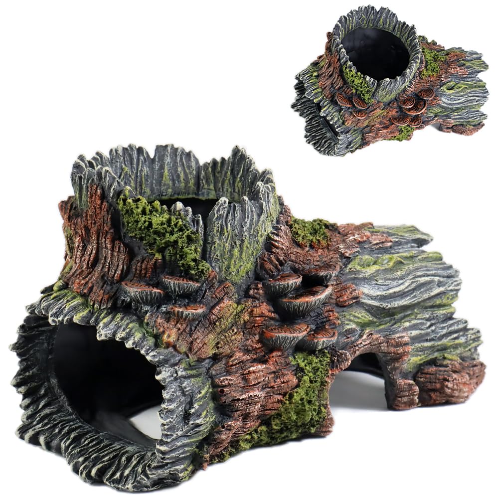 PTFJZ arbre creux pour aquarium – refuge sûr pour betta et petits poissons.