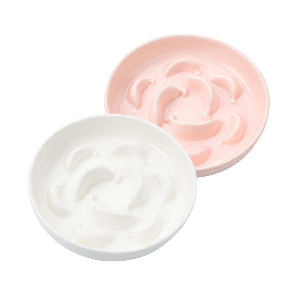 Bol PTOBER pour chat en duo rose et blanc, ensemble élégant pour repas calme.