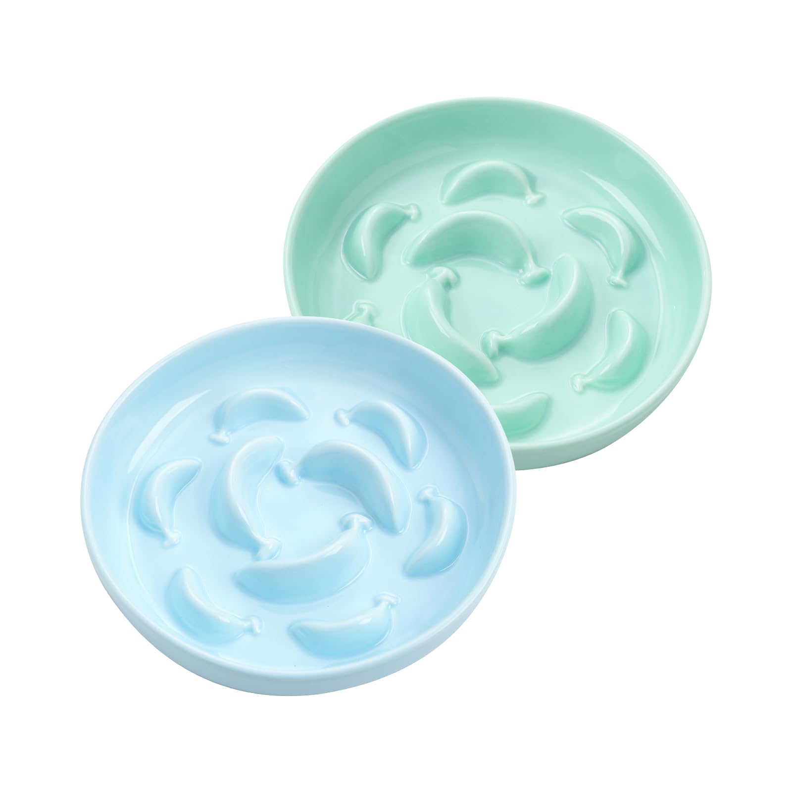 Bols PTOBER en céramique bleu pour alimentation lente et pratique.