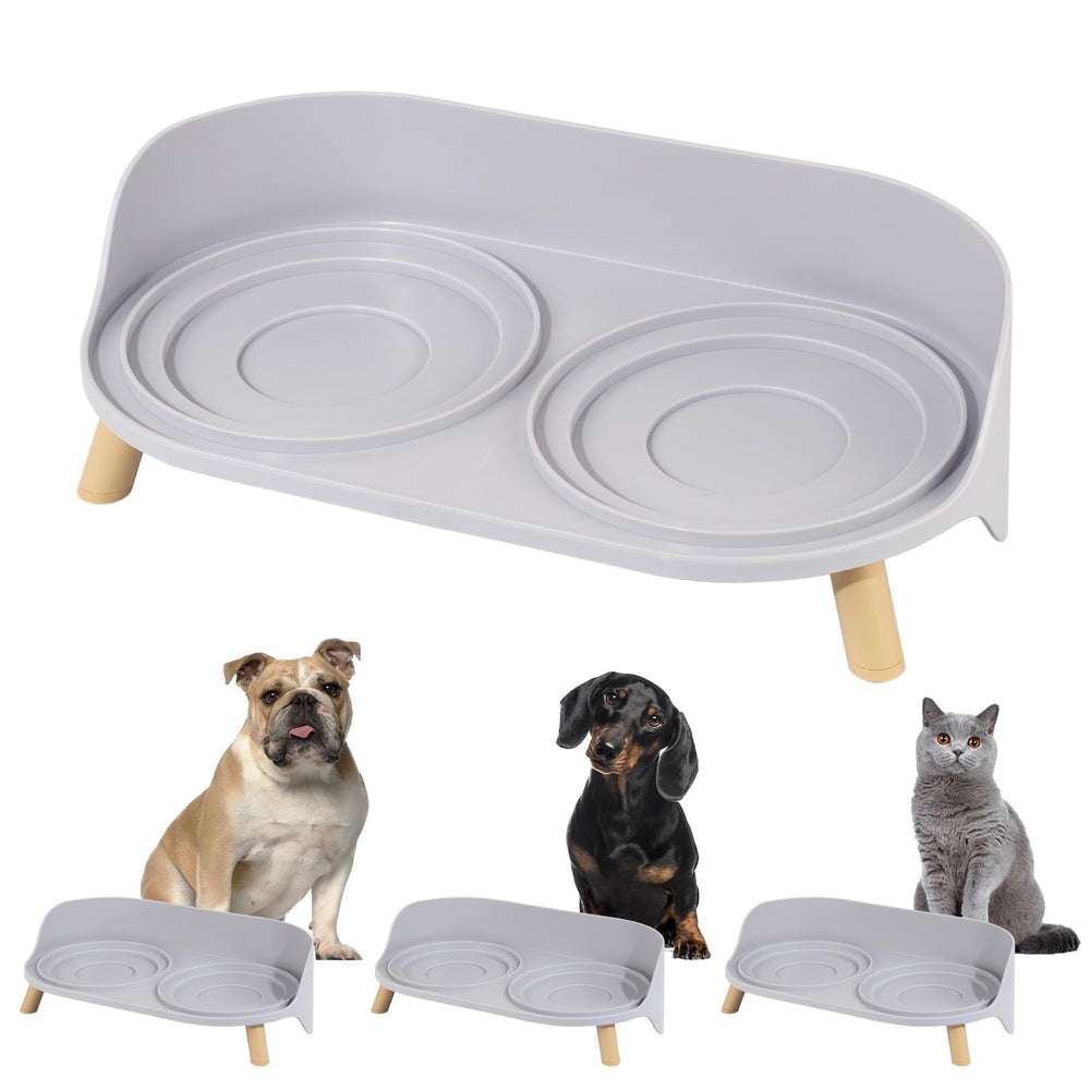 PTOBER support gamelle surlee gris pour chats et chiens, repas plus confortables