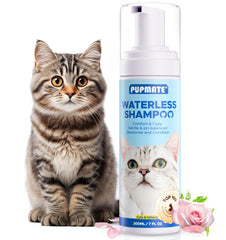 PUPMATE Shampoing sans rinage sur bouteille, nettoyage rapide entre bains pour chats.
