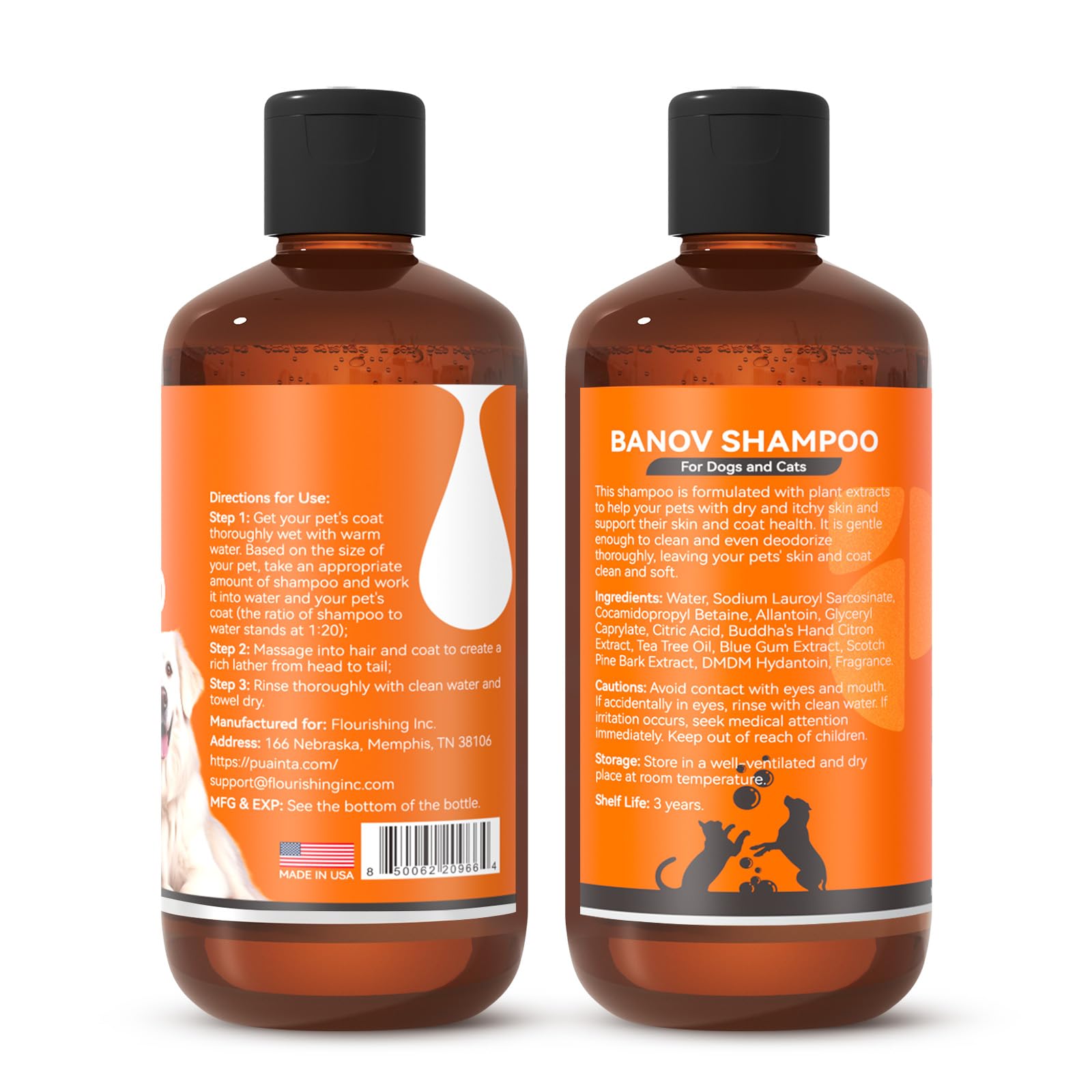 Shampooing PUAINTA – confort potentiel pour peau irritée et poils souples.