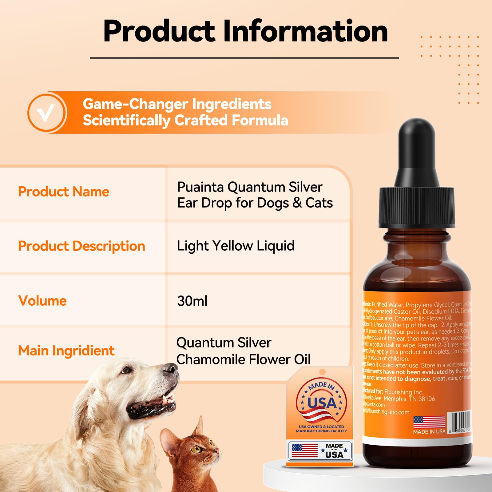Emballage pratique de 30 ml de PUAINTA.
