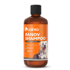 Shampooing PUAINTA pour chien et chat - bouteille visible, soin doux pour peau sensible.