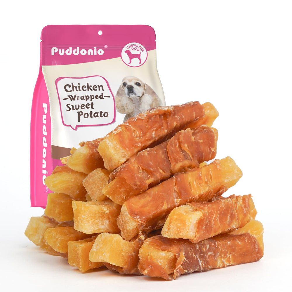 Puddonio friandises chien emballage visible sans cuir cru pour chiots.