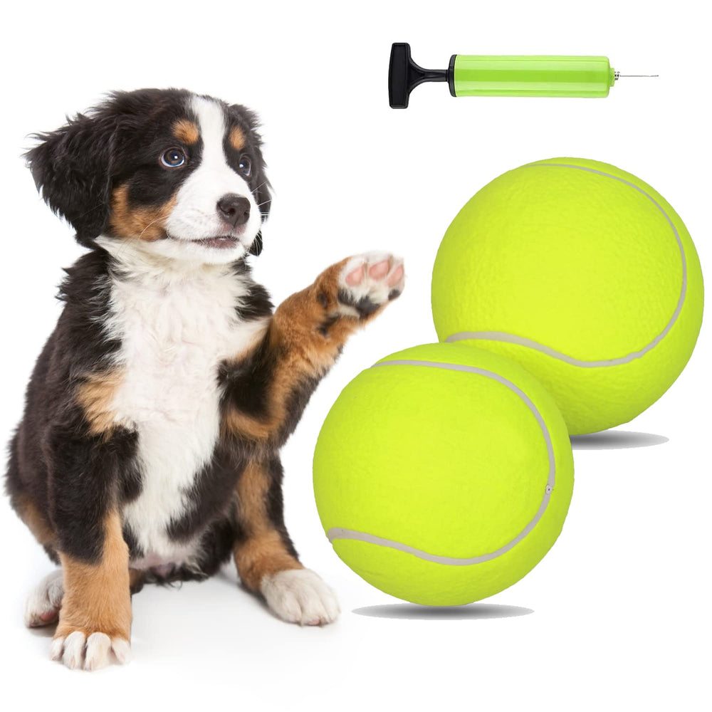 PULEEBO balle tennis géante 9,5 pouces pour chien, idéale pour jeux extérieurs.
