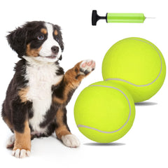 PULEEBO balle tennis géante 9,5 pouces pour chien, idéale pour jeux extérieurs.