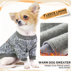 Pull pour petit chien en maille épaisse, chaleur douce.