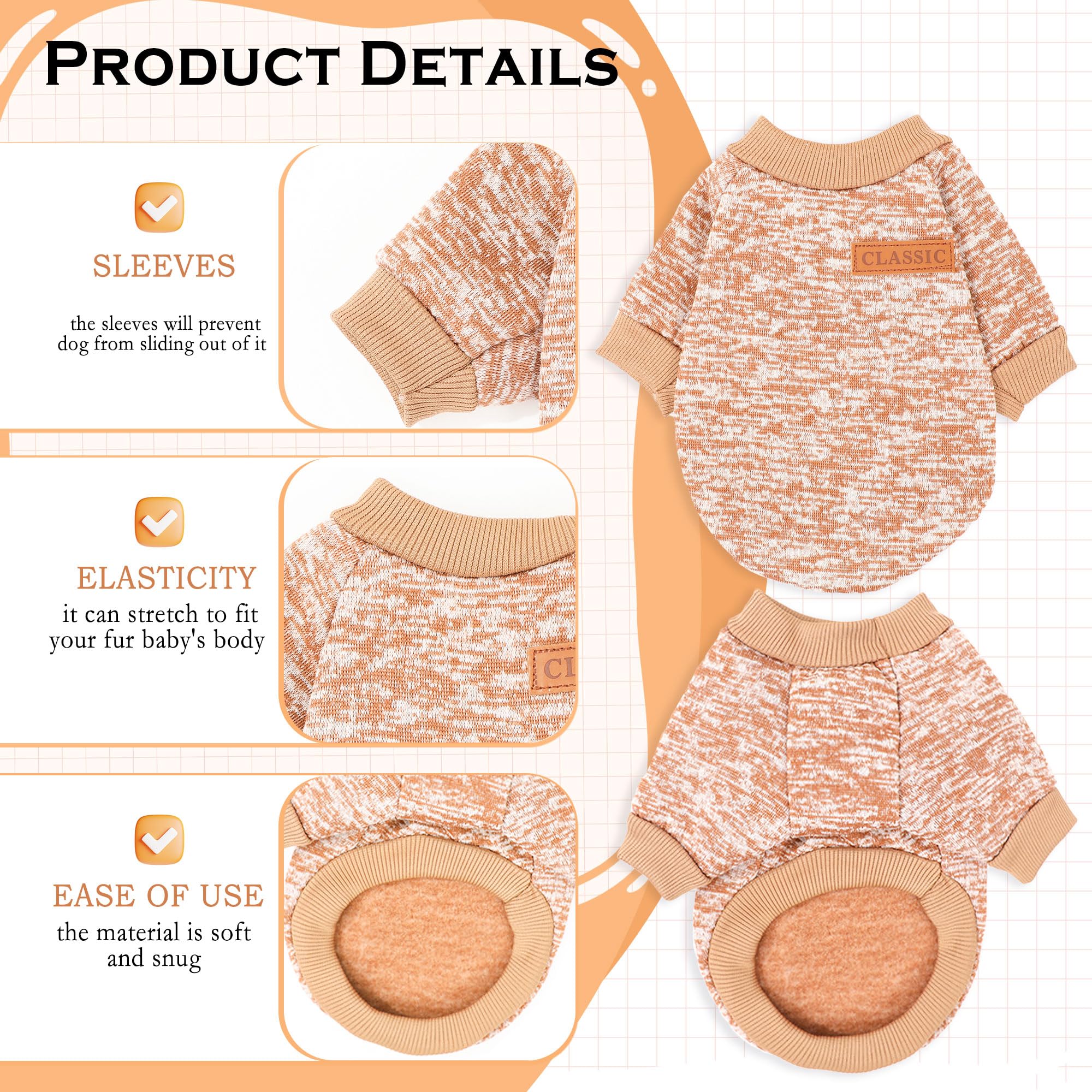 Pull-chien-petit-rayures-douces: motif gai pour promenades quotidiennes.