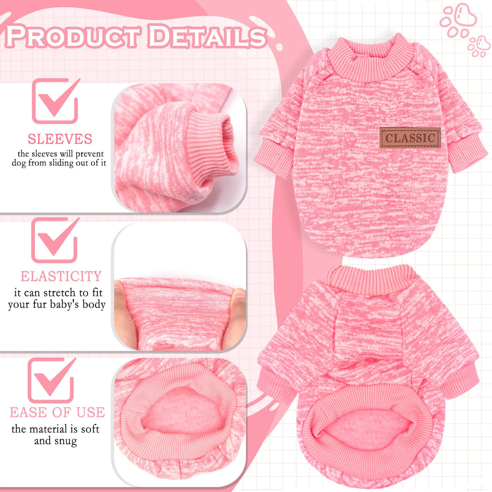 Pull-chien-petit-taille-ensemble-2-pieces-rose-violet, gros plan du tissu tricot
