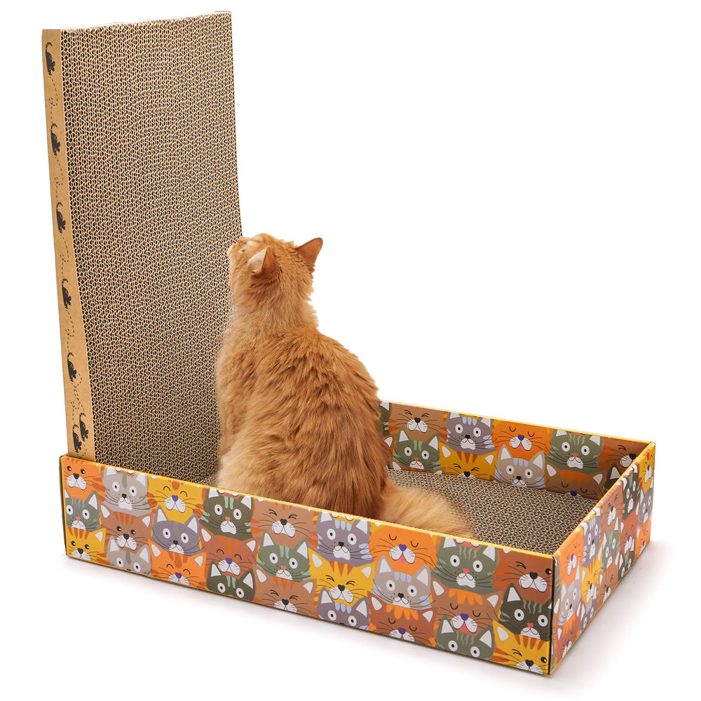 Pumtus boite-grattoir-chat-ensemble-9 : parfait pour l’intérieur, offre un coin repos attrayant.