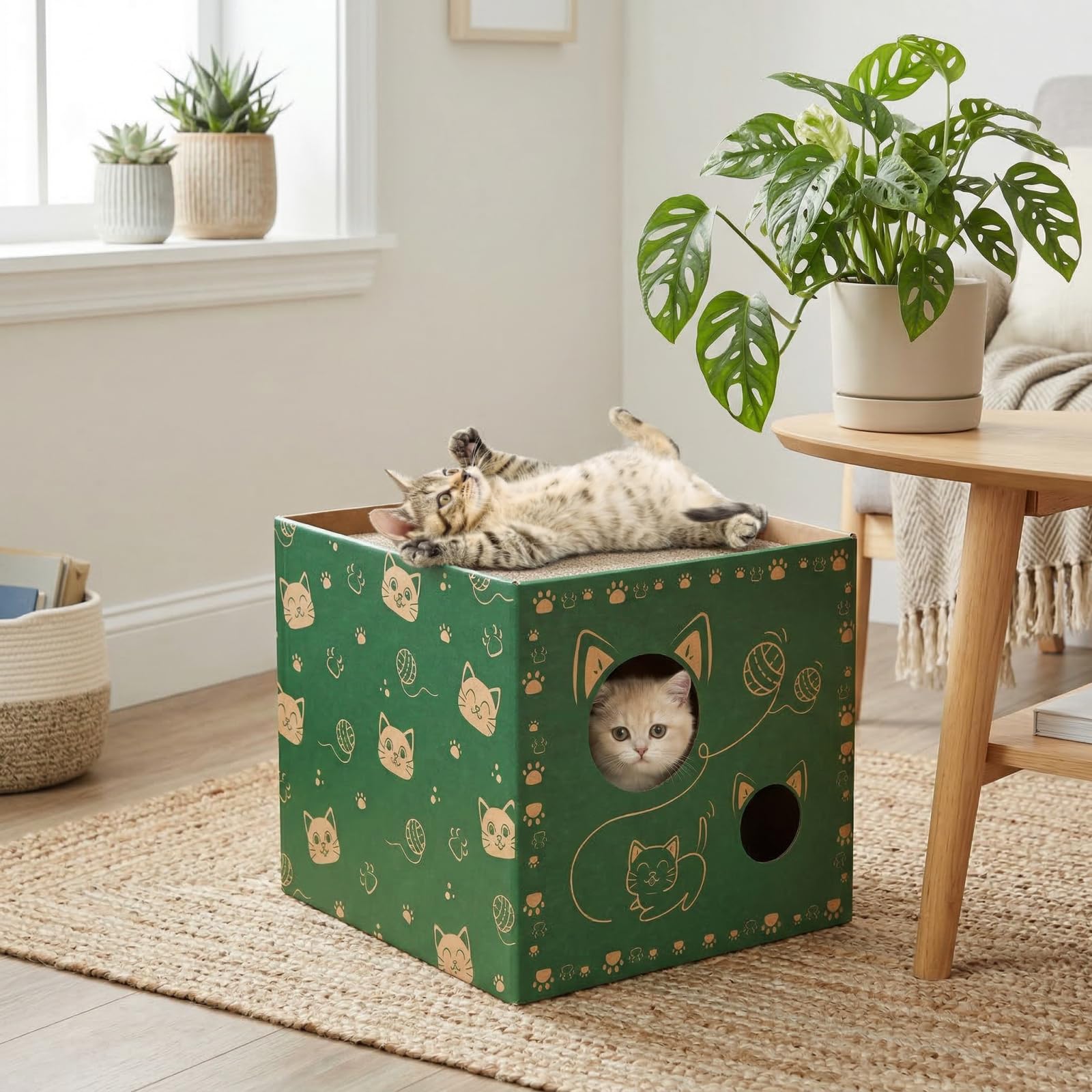 Pumtus carton durable – construction robuste pour chats actifs.