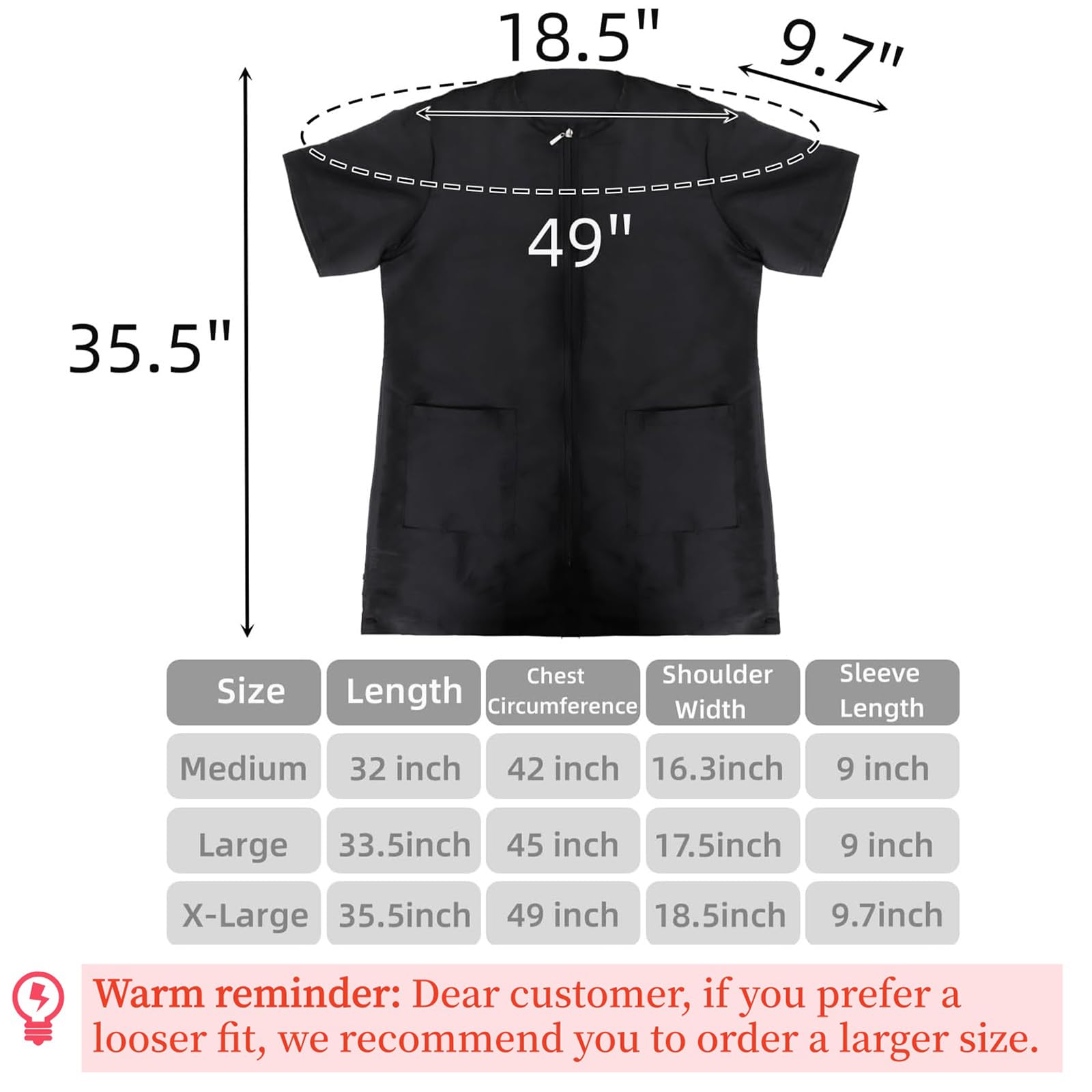 Fermeture zip complète du Pumtus, facile à enfiler et à enlever.