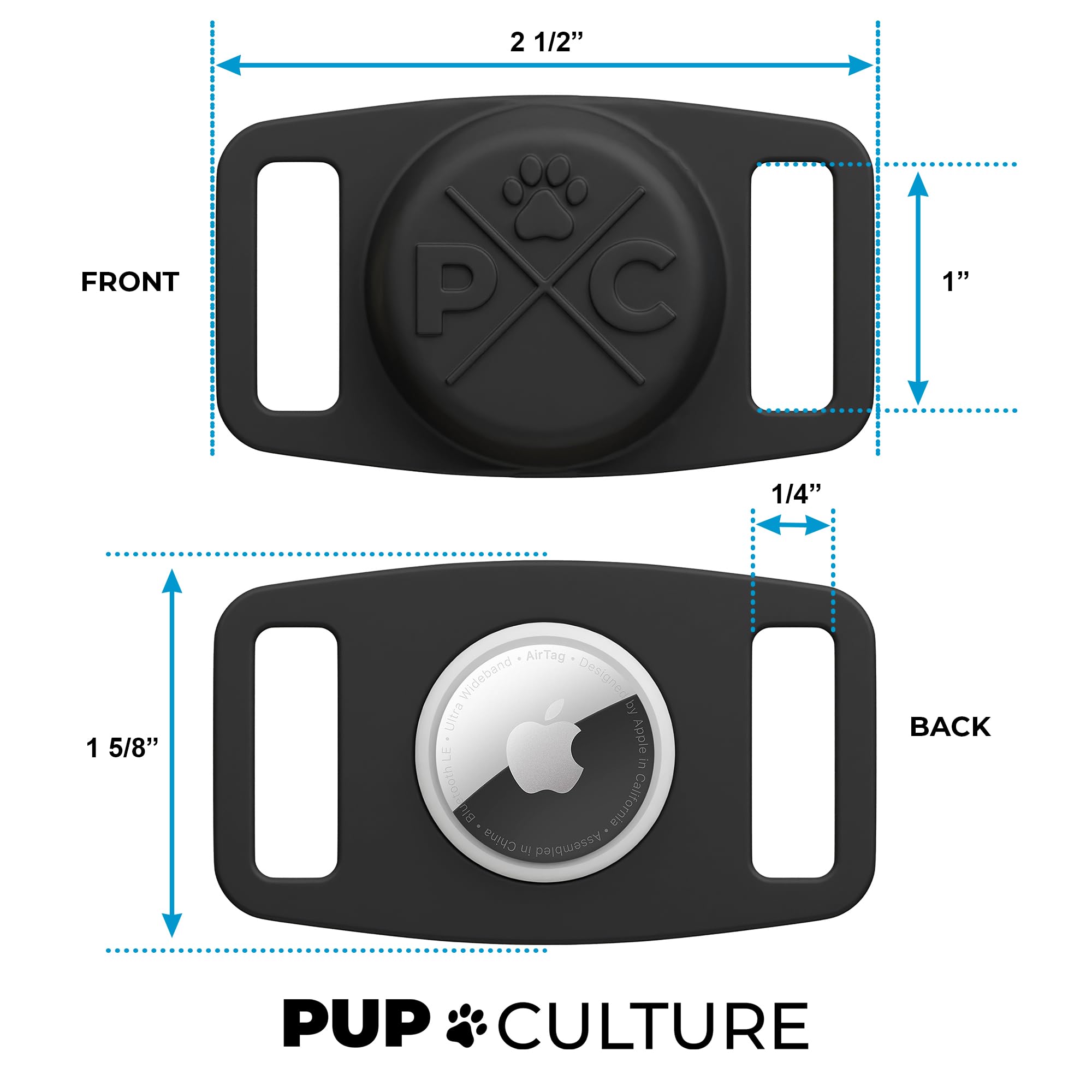 Pup Culture AirTag sur collier chien: localisation en temps réel via les Cartes Apple