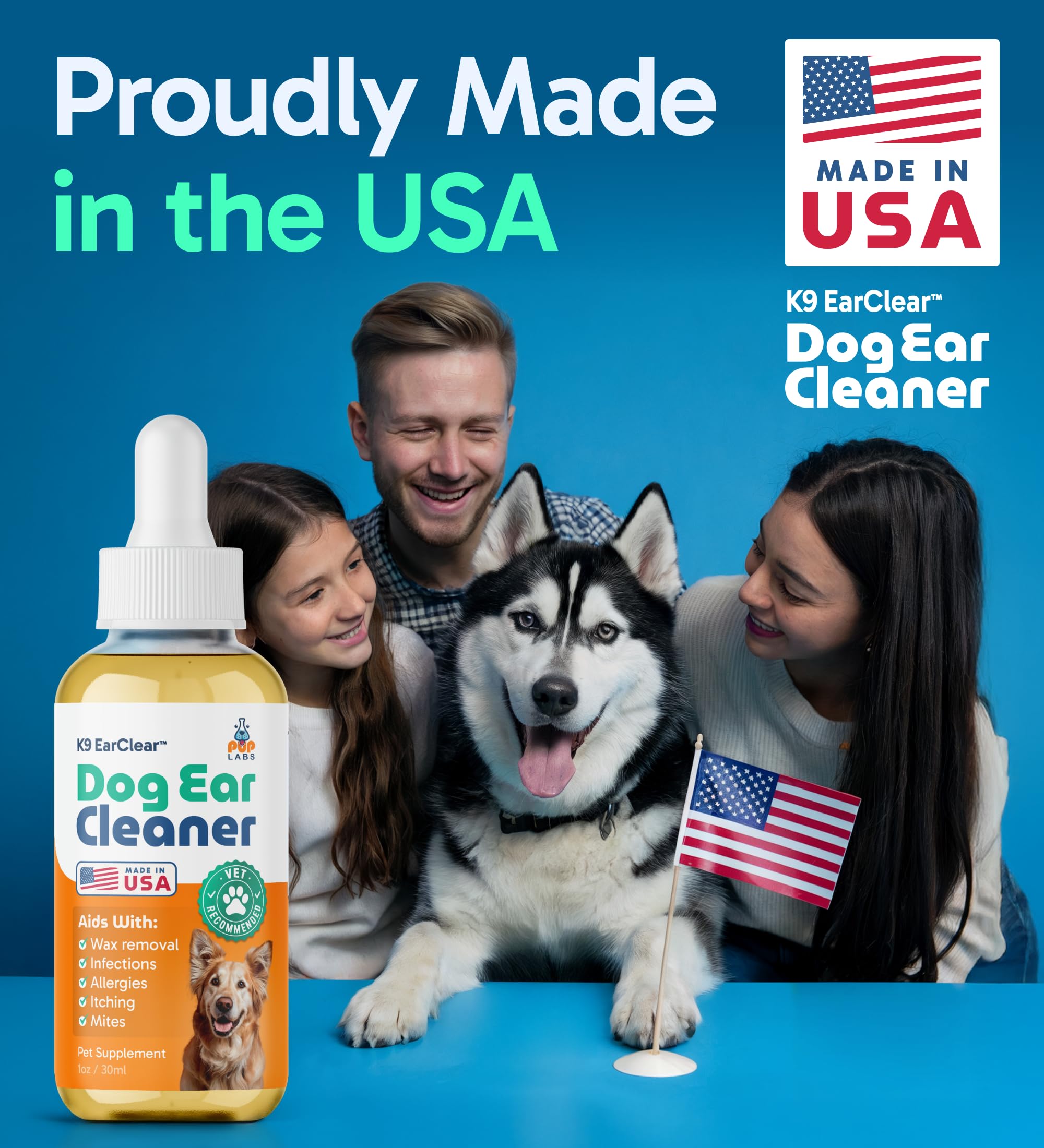 Pup Labs Ear Clear – flacon de 30 ml prêt à l'emploi