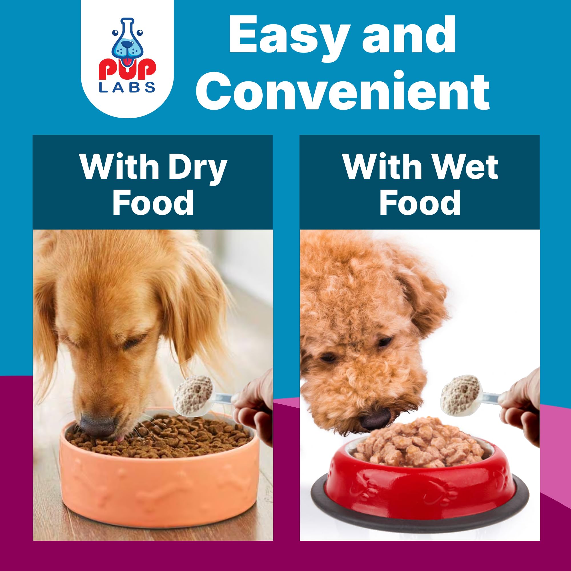 Pup Labs K9 Belly Bliss: utilisation quotidienne sur repas sec ou humide