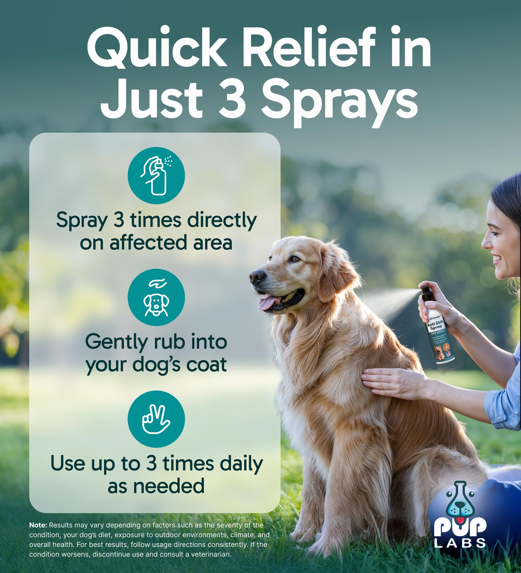Pup Labs K9 Soothe ingrédients-rose-eau : apporte fraîcheur et douceur à la peau.