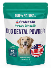 Pup Labs ProDenta : bouteille versant pour doser facilement la poudre et démarrer l'haleine fraîche.
