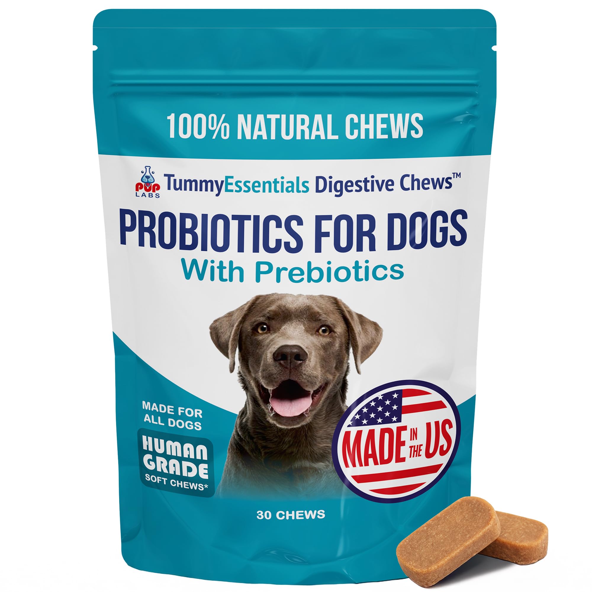 Pup Labs Probiotiques pour chiens, boîte-probiotiques, soutien digestif.