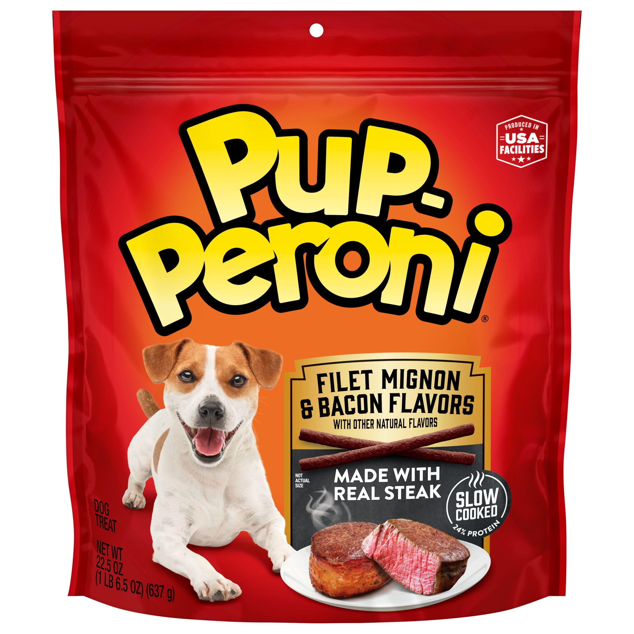 Pup-Peroni avec boeuf Angus comme ingrédient principal, saveur riche et nourrissante