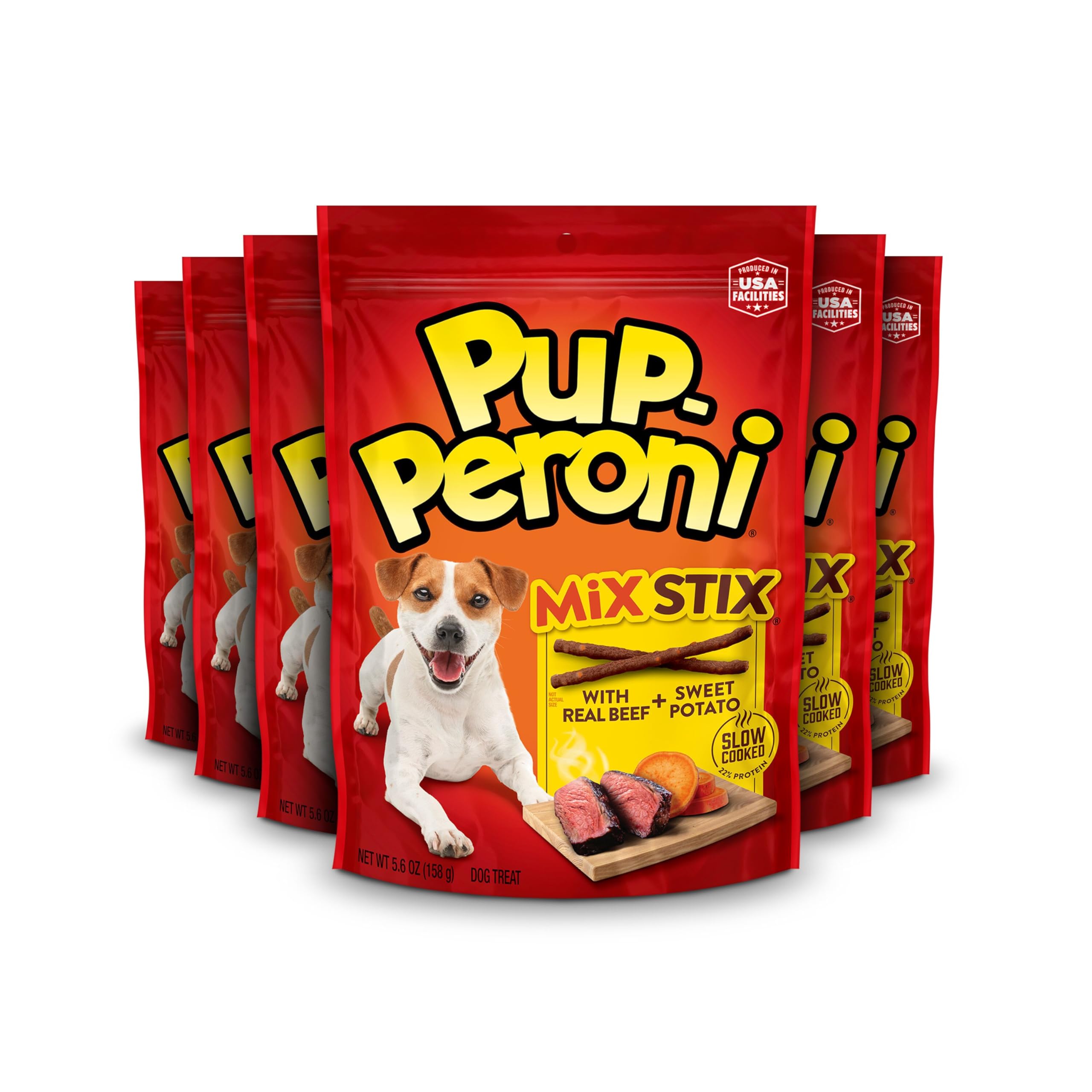 Friandises Pup-Peroni Mix Stix présentées, idéal pour récompenser lors de l’entraînement.
