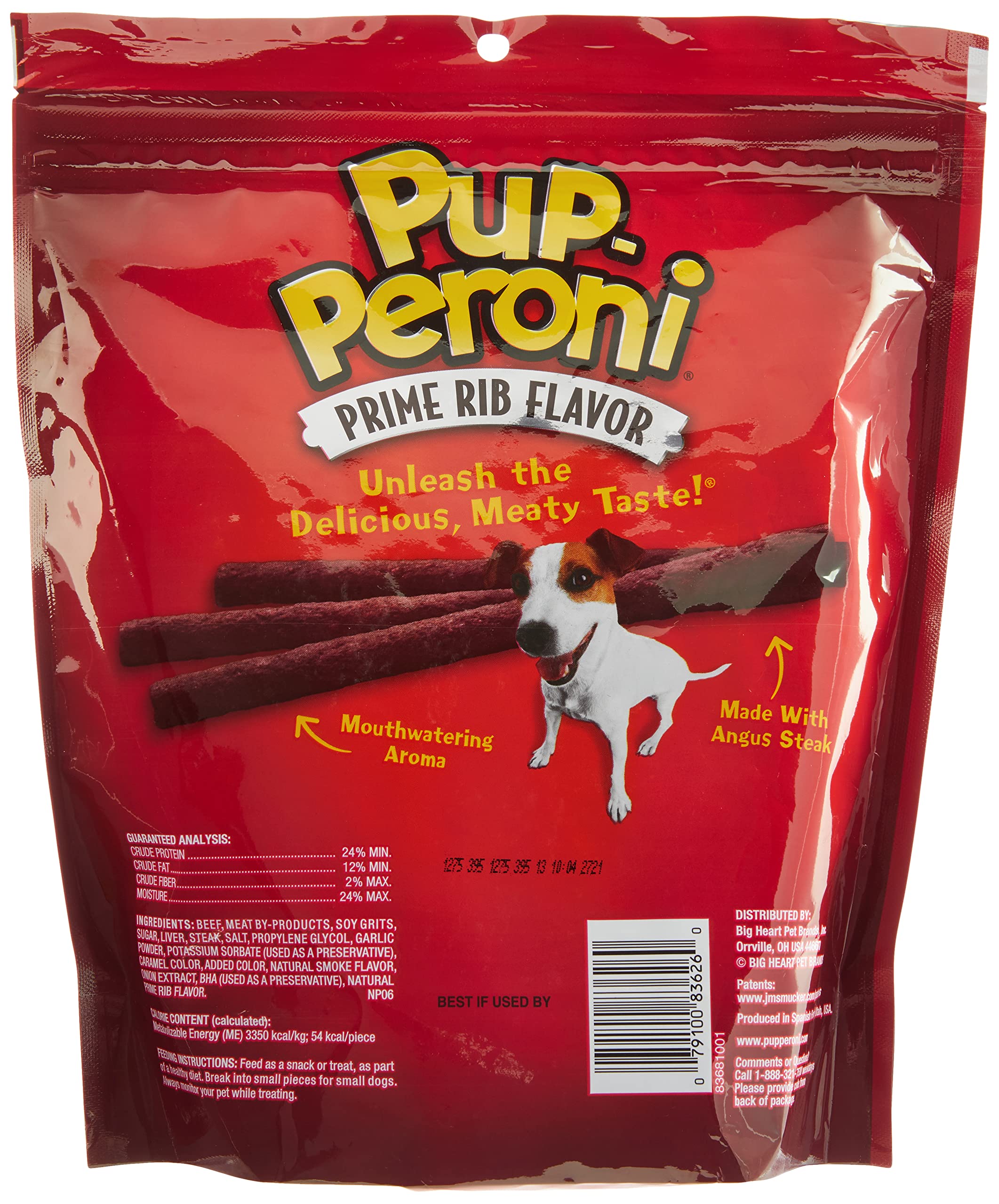 Texture tendre de Pup-Peroni Prime Rib, idéale pour l'entraeenement des chiens.