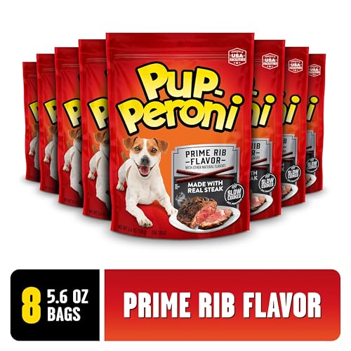 Pup-Peroni Prime Rib texture tendre : friandise moelleuse pour mastiquer.