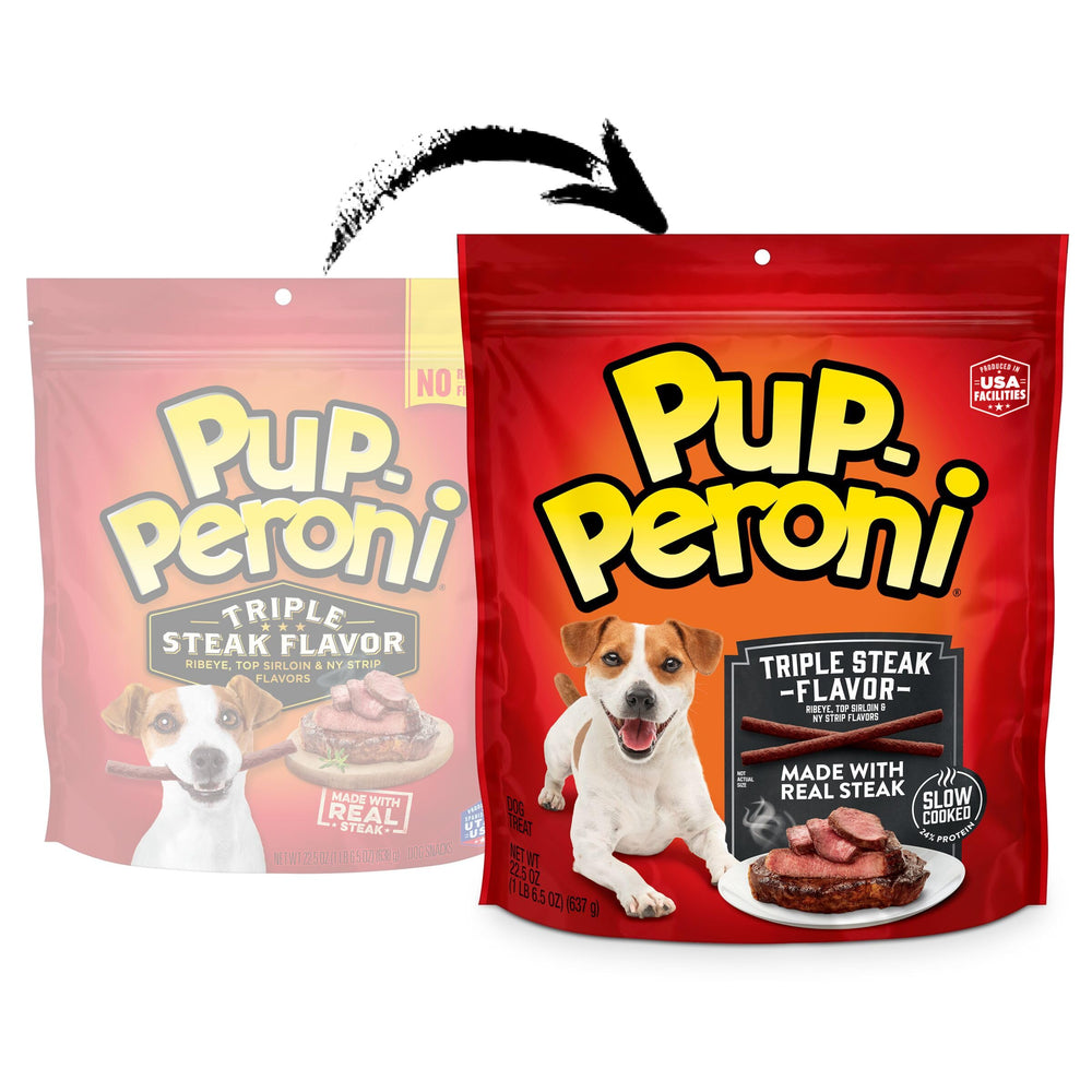 Pup-Peroni Triple Steak: trois saveurs de boeuf, récompense idéale lors de l'entraînement