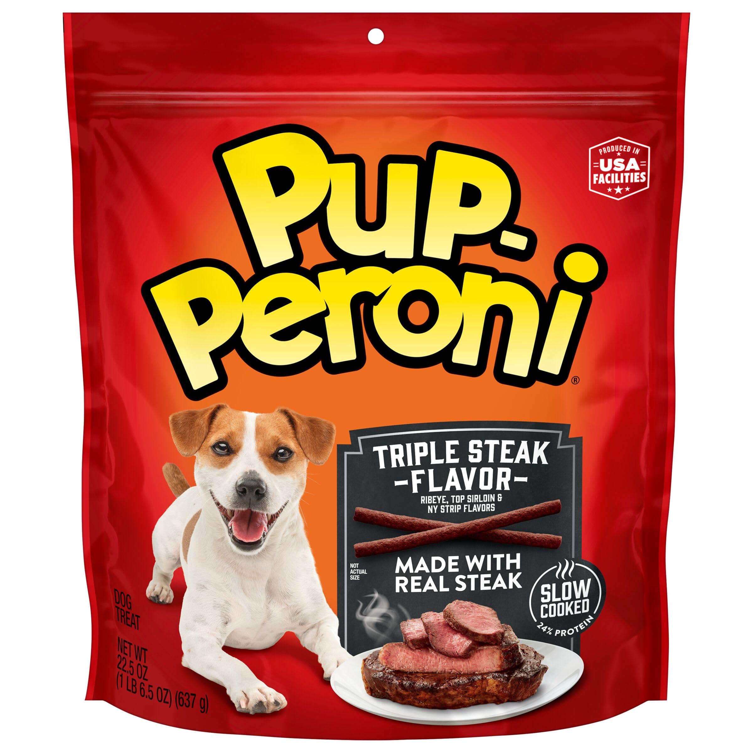 Pup-Peroni Triple Steak: texture tendre et cuisson lente pour mastication agréable