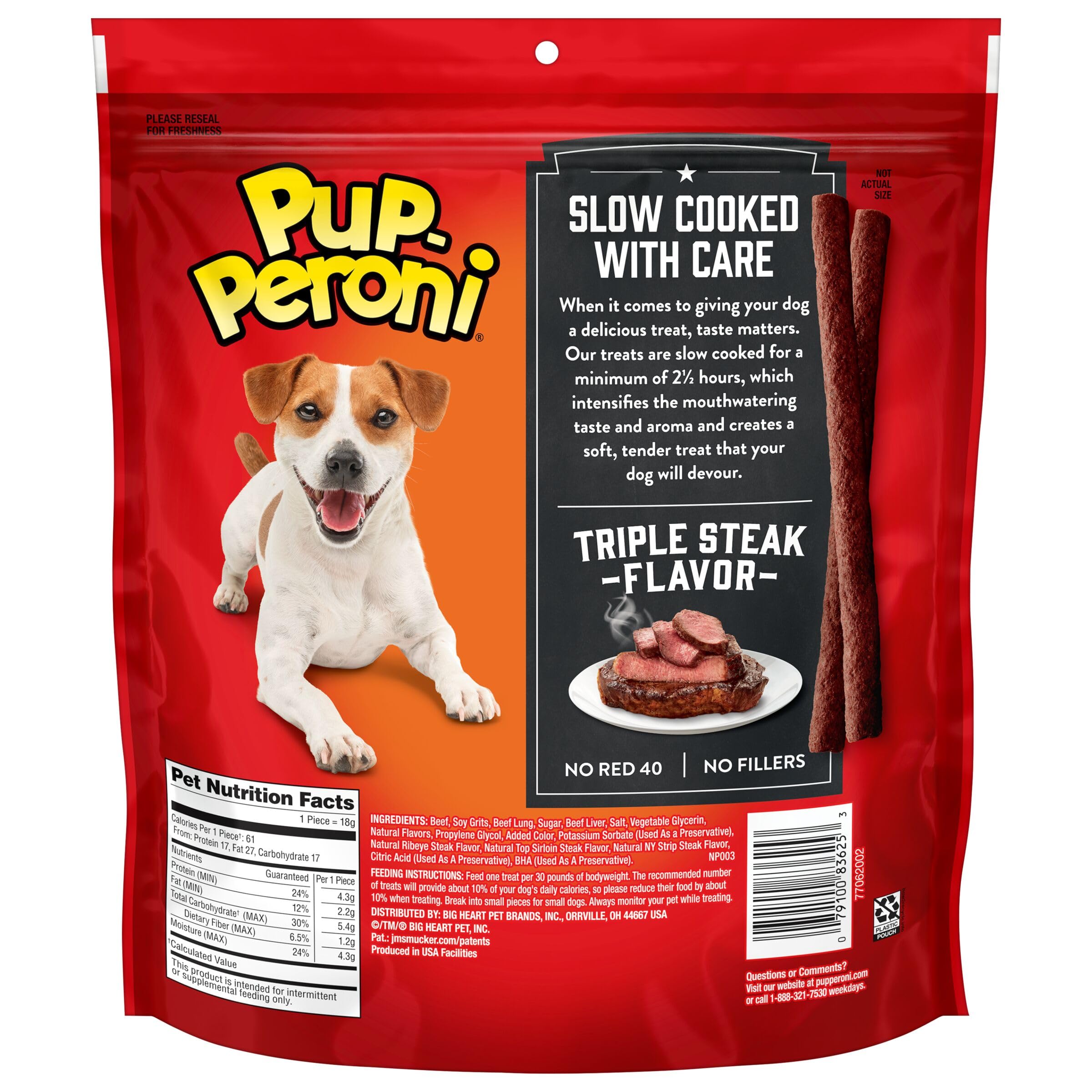 Pup-Peroni Triple Steak: emballage pratique pour le sac de friandises