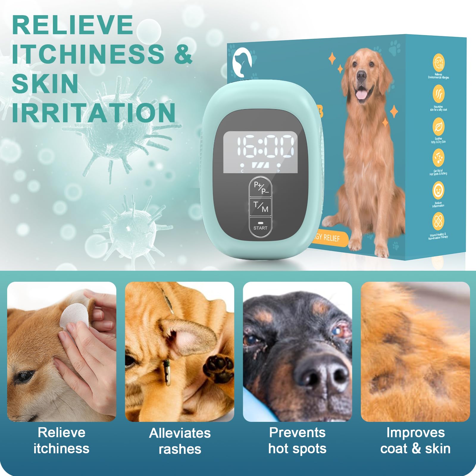 PUPCA brosse laser, apaisement des irritations cutanées chez chiens et chats.