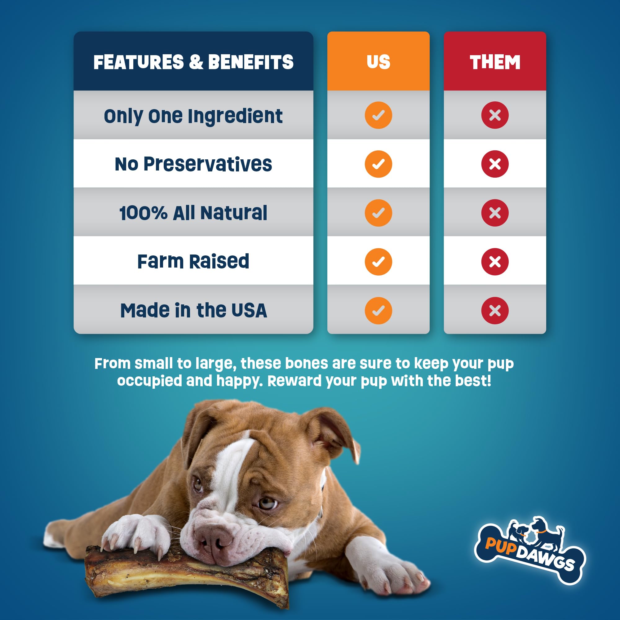 PUPDAWGS mastication longue durée pour chien actif.