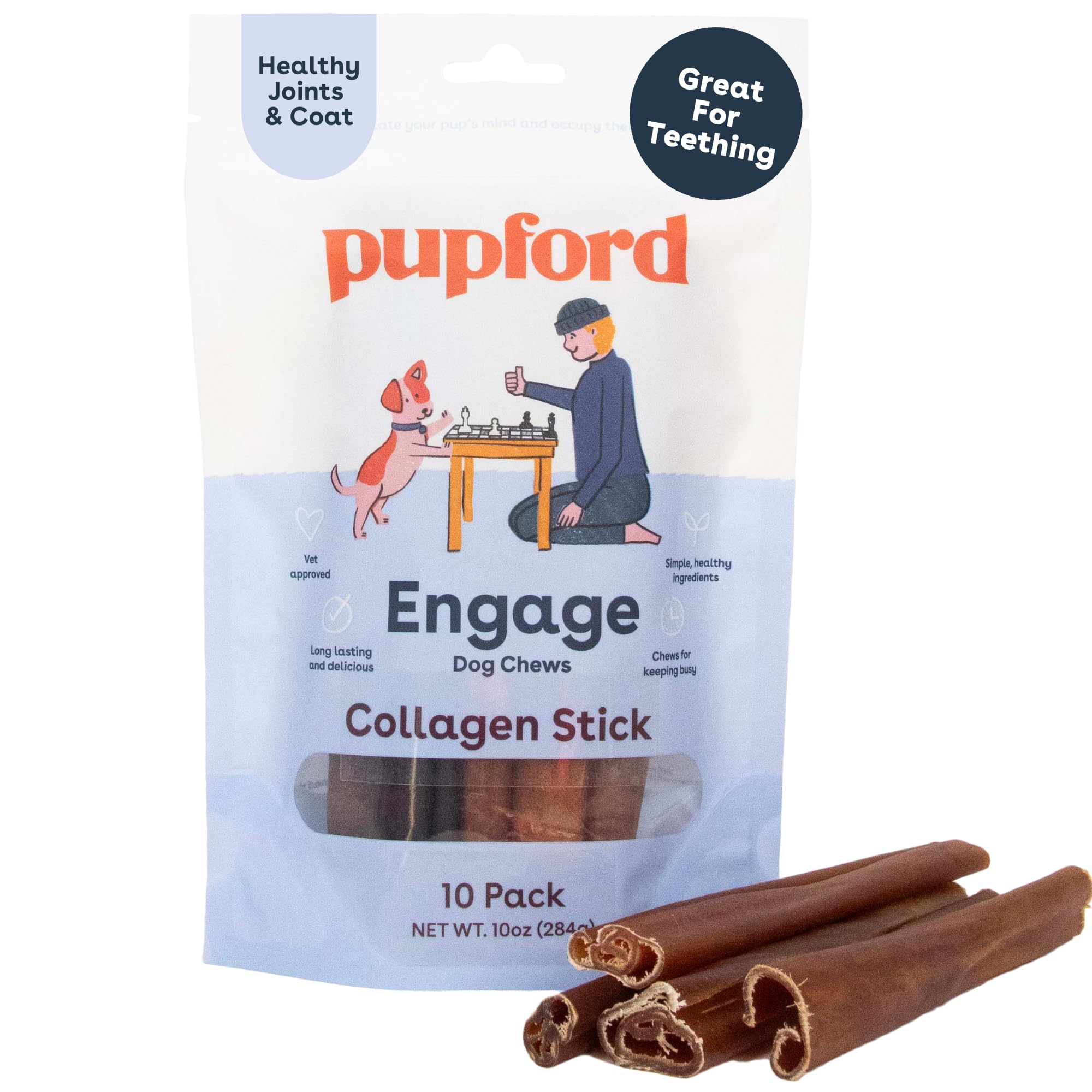Pupford Bâton Collagène chiot – mastication longue durée pour dentition