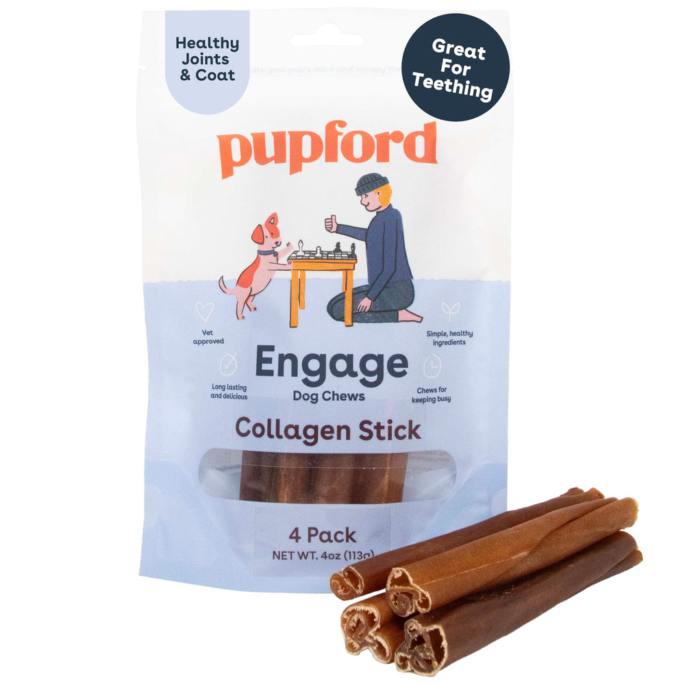 Friandise Pupford bâton collagène naturel pour chien, durable et simple à mâcher.