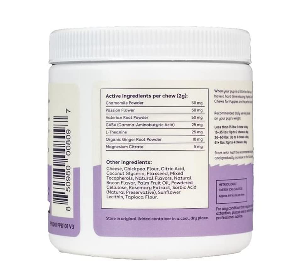 Texture molle des gommes Pupford Calm facilitant l’ingestion.