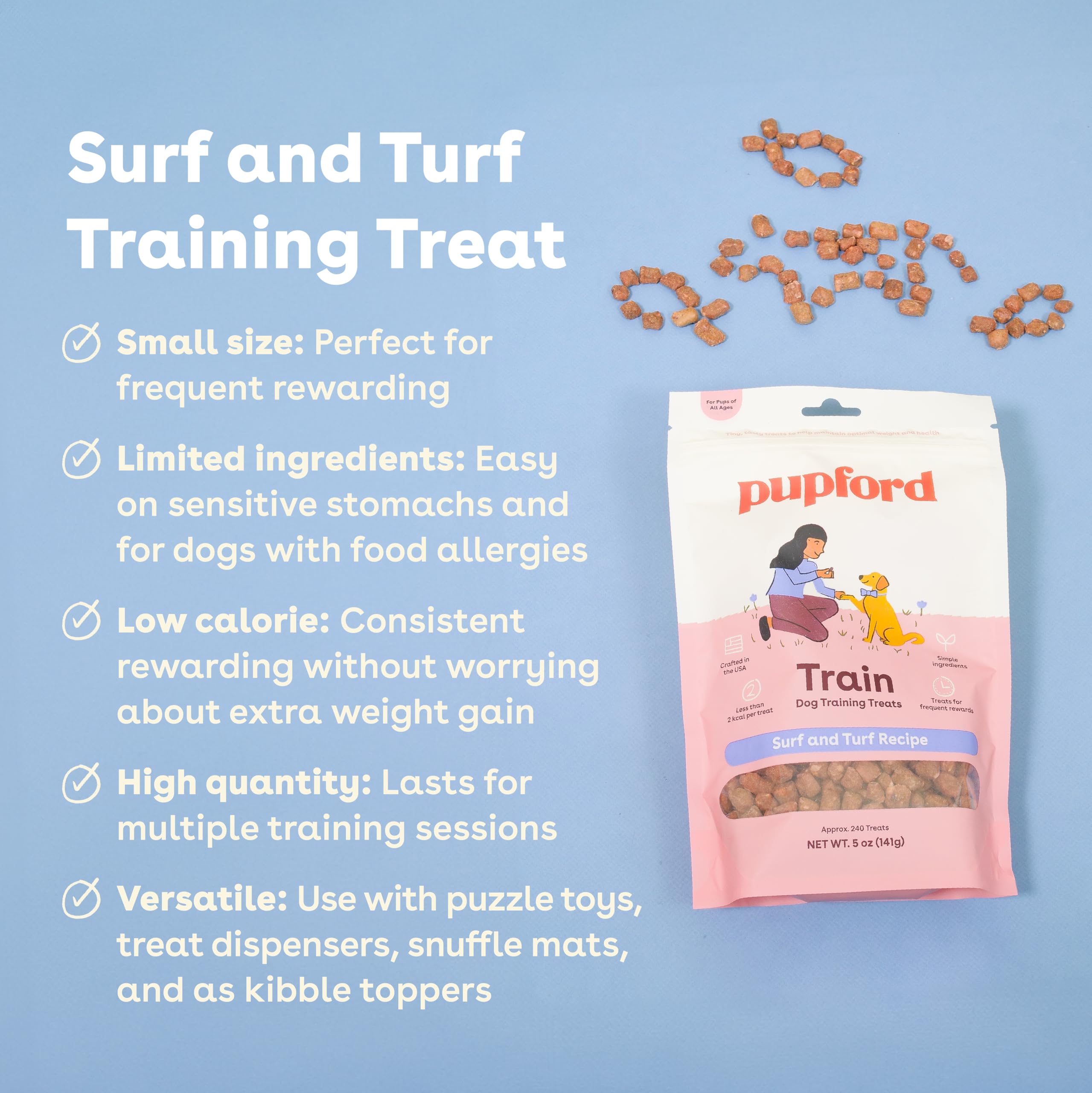 Pupford, emballage compact et pratique pour entraînement en déplacement.