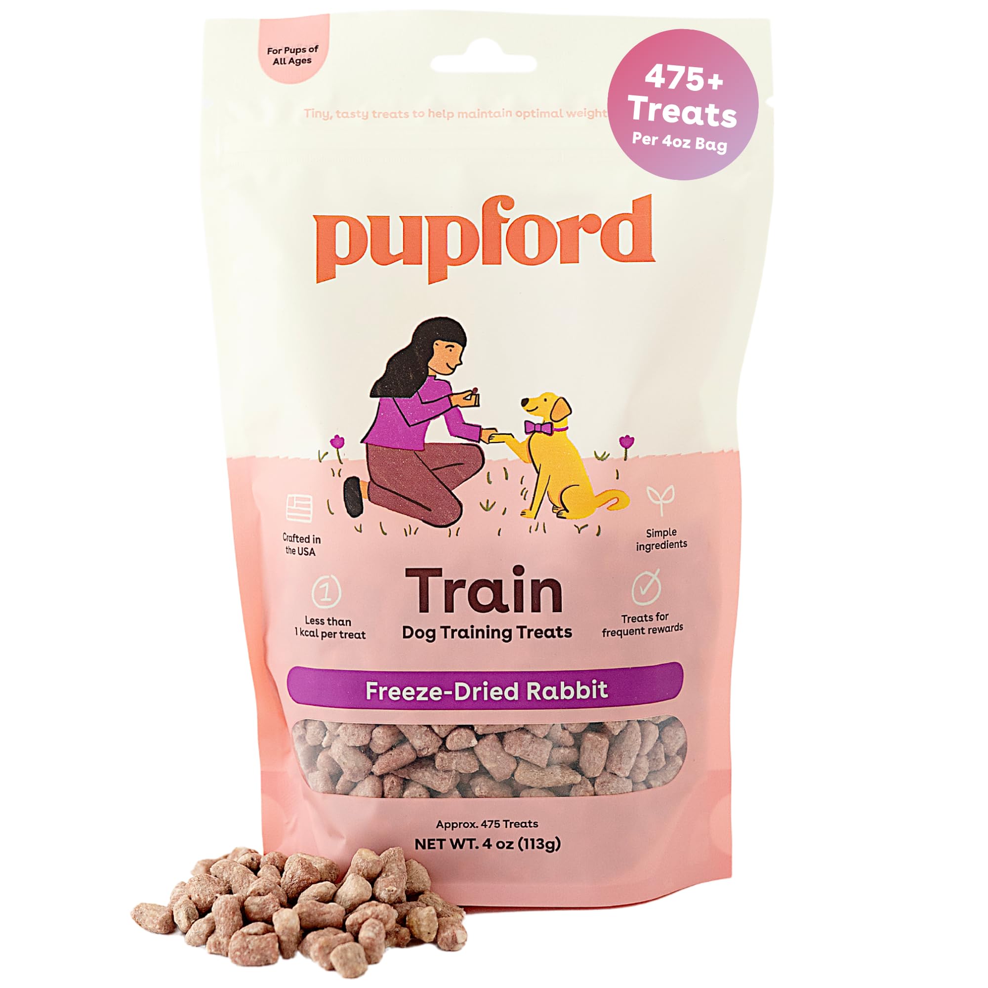 Friandises Pupford pour l'entrainement lapin-seche, récompense rapide en déplacement.
