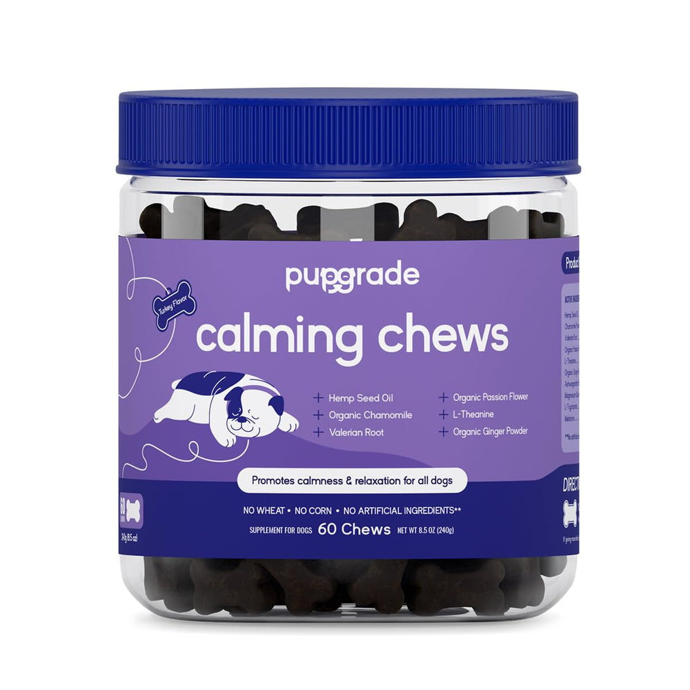 PupGrade friandises calmantes dans la bouteille, goût dinde appétissant.