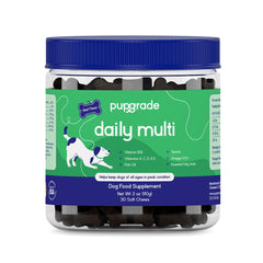 PupGrade multivitamine quotidienne pour chiens – emballage pratique dans la routine.