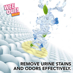 PUPIBOO Wee Out Wash: poudre enzymatique en gros plan, nettoyage en profondeur des taches.