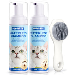 PUPMATE Shampoing sans eau avec brosse pour chat — facilite le brossage