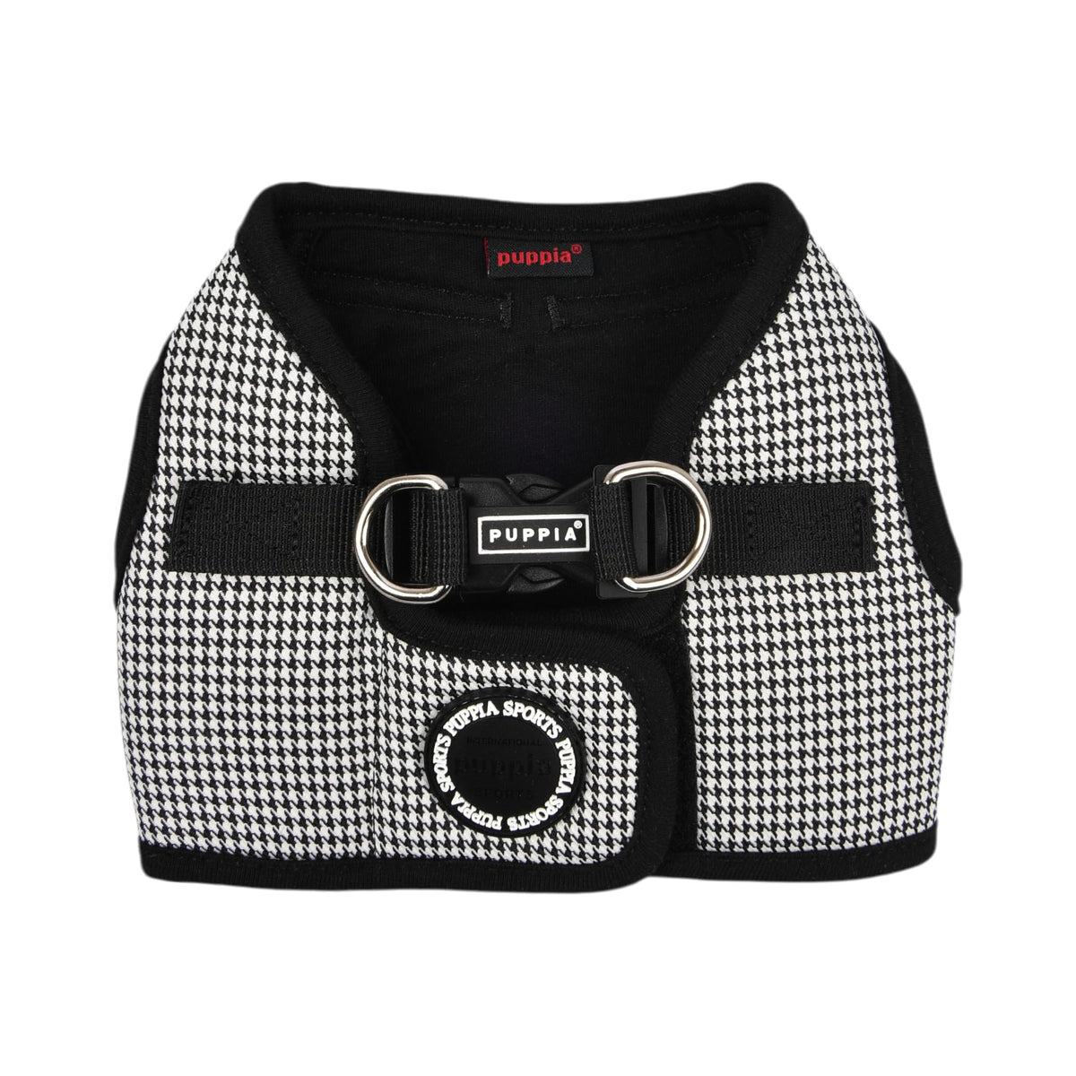 Puppia Amatus harnais gilet motif pied-de-poule pour balades élégantes et confortables