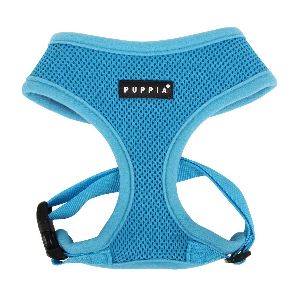 Harnais Puppia doux pour chien en bleu ciel, confort en balade
