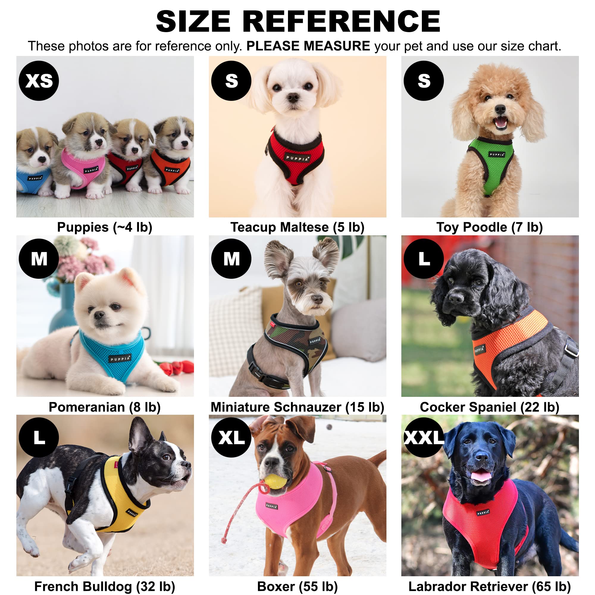 Puppia harnais doux, étiquette en caoutchouc, authenticité et durabilité.