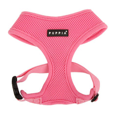 Puppia Harnais doux pour chien, vue avant, confort quotidien et rose.