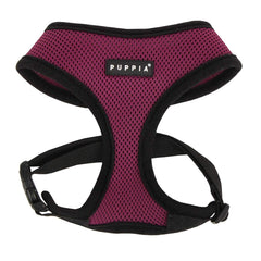Harnais Puppia doux, triple couche mesh violet, confort optimal pour chien.