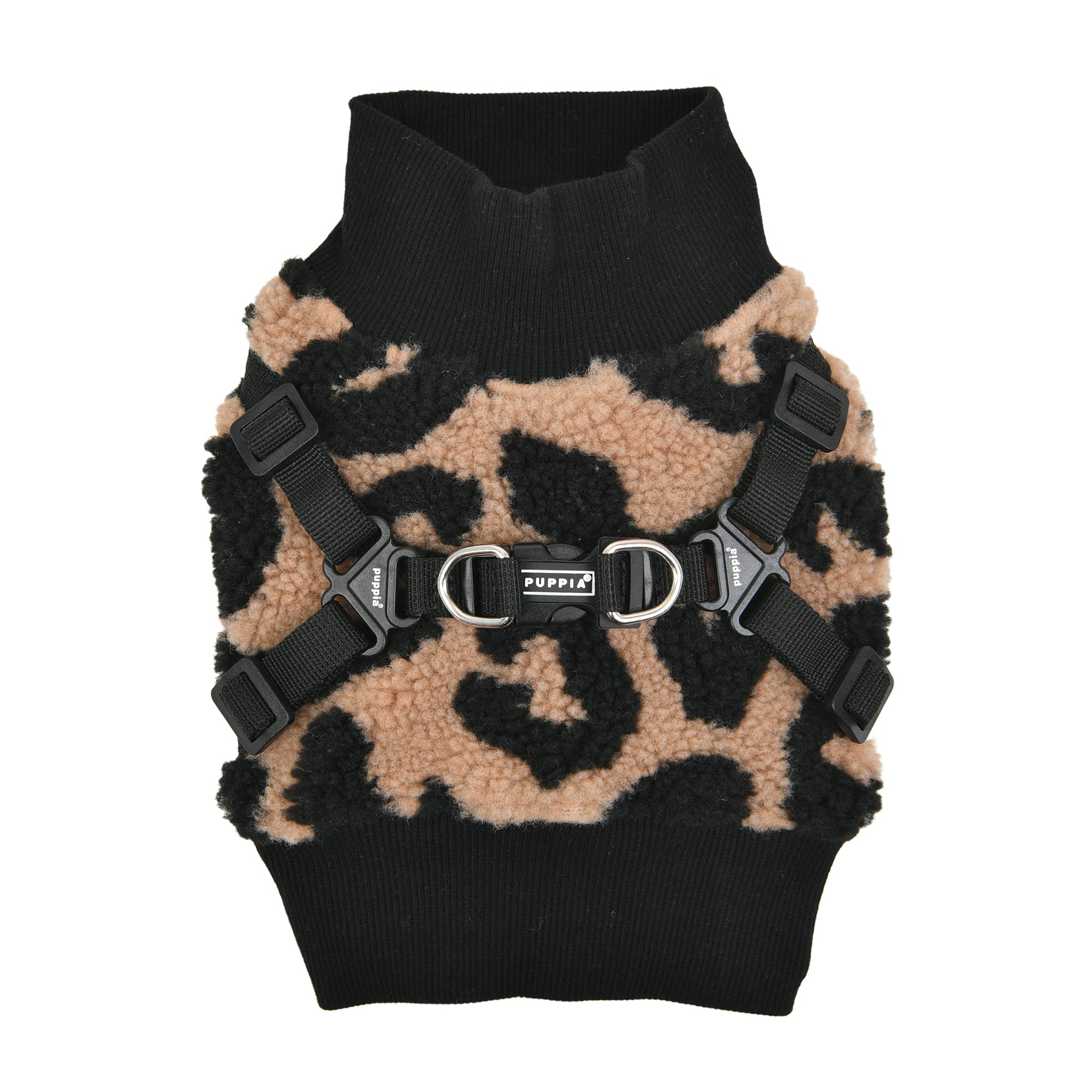 Puppia Serval Jacket Harnais fleurs beige pour chien, confort hivernal