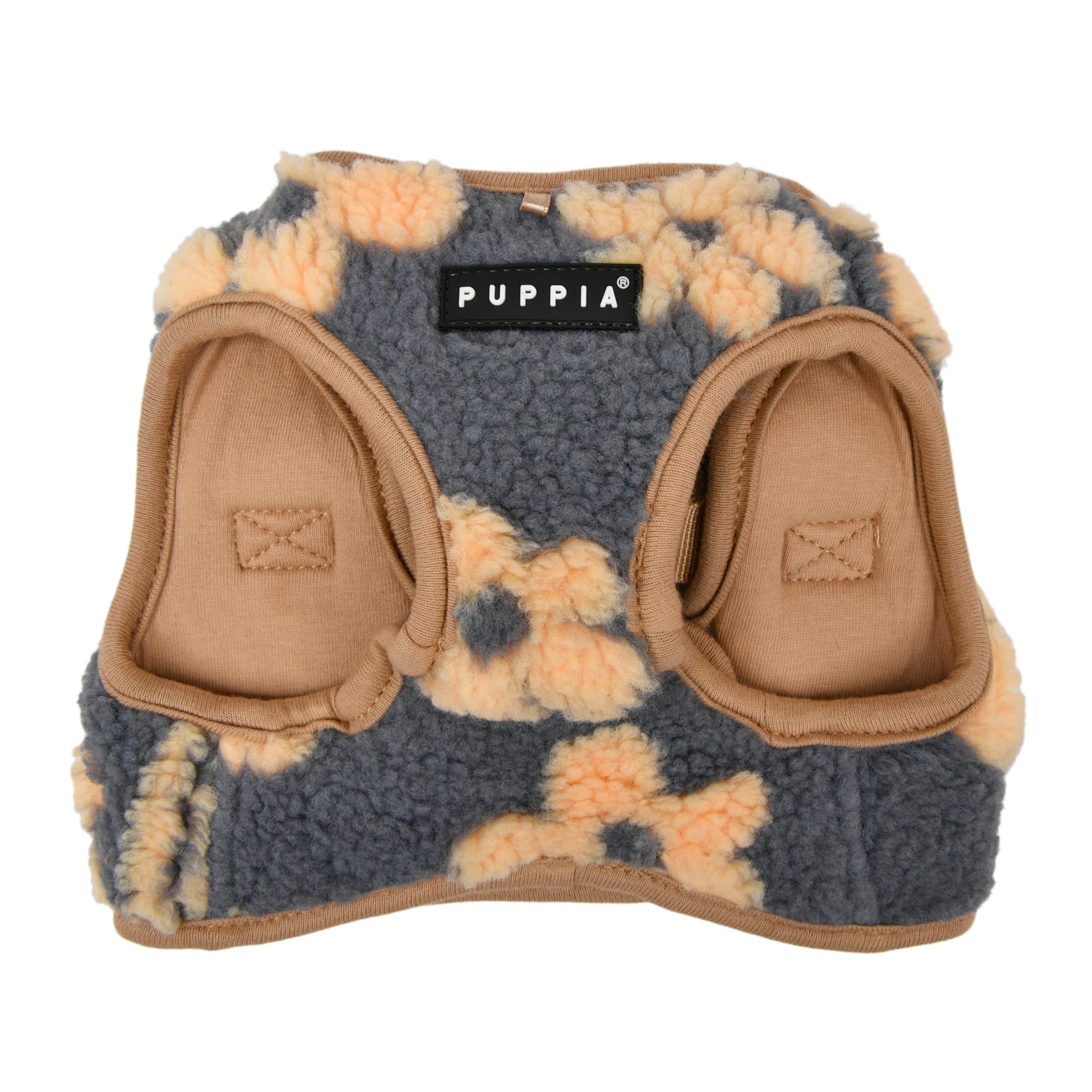 Détail motif floral sur le harnais Puppia Ren Vest.