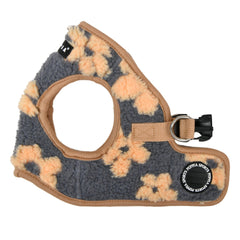 Puppia Ren Vest harnais floral beige, vue avant, confort hivernal pour petit chien.